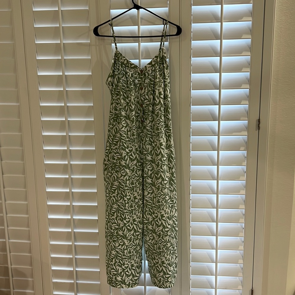 Green floral jumpsuit
